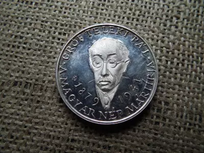 MÉE 1991 PP ezüst emlékérem , Teleki Pál , 925/1000 , 36g