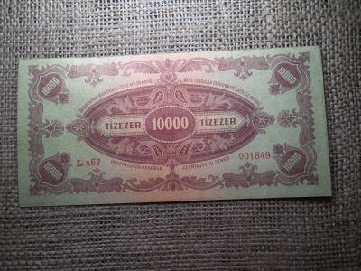 10000 pengő 1945 , MNB bélyeggel , alacsony sorszám , 1849 