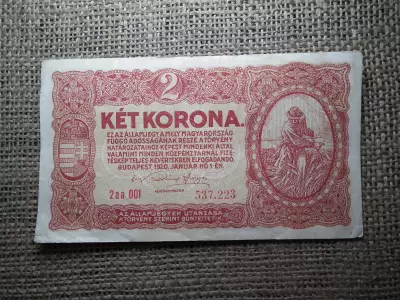 2 korona 1920 , alacsony sorozatszám ! 001 