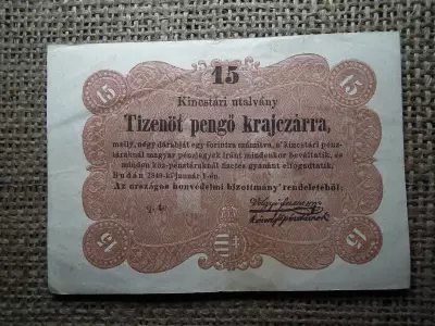 Kossuth 15 Pengő Krajcár 1849 