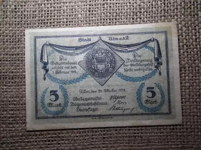 5 márka 1918 , Ulm város 