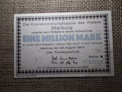 Marburg , 1 millió márka 1923 , million mark 