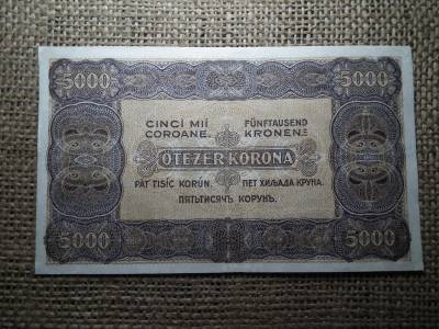 5000 korona 1923 , Magyar Pénzjegynyomda , szakszerűen restaurált 