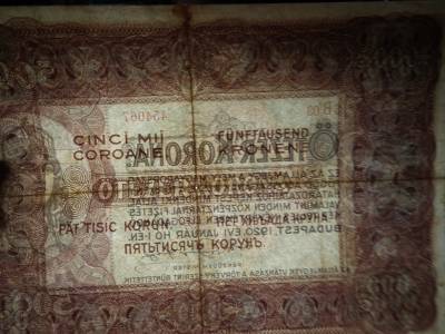 5000 korona 1920 , Orell  , eredeti tartás 