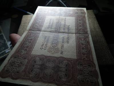 5000 korona 1920 , Orell  , eredeti tartás 